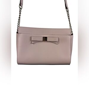 Kate Spade pink bow mini crossbody smooth leather purse.